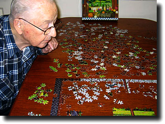 Crest View library puzzle table